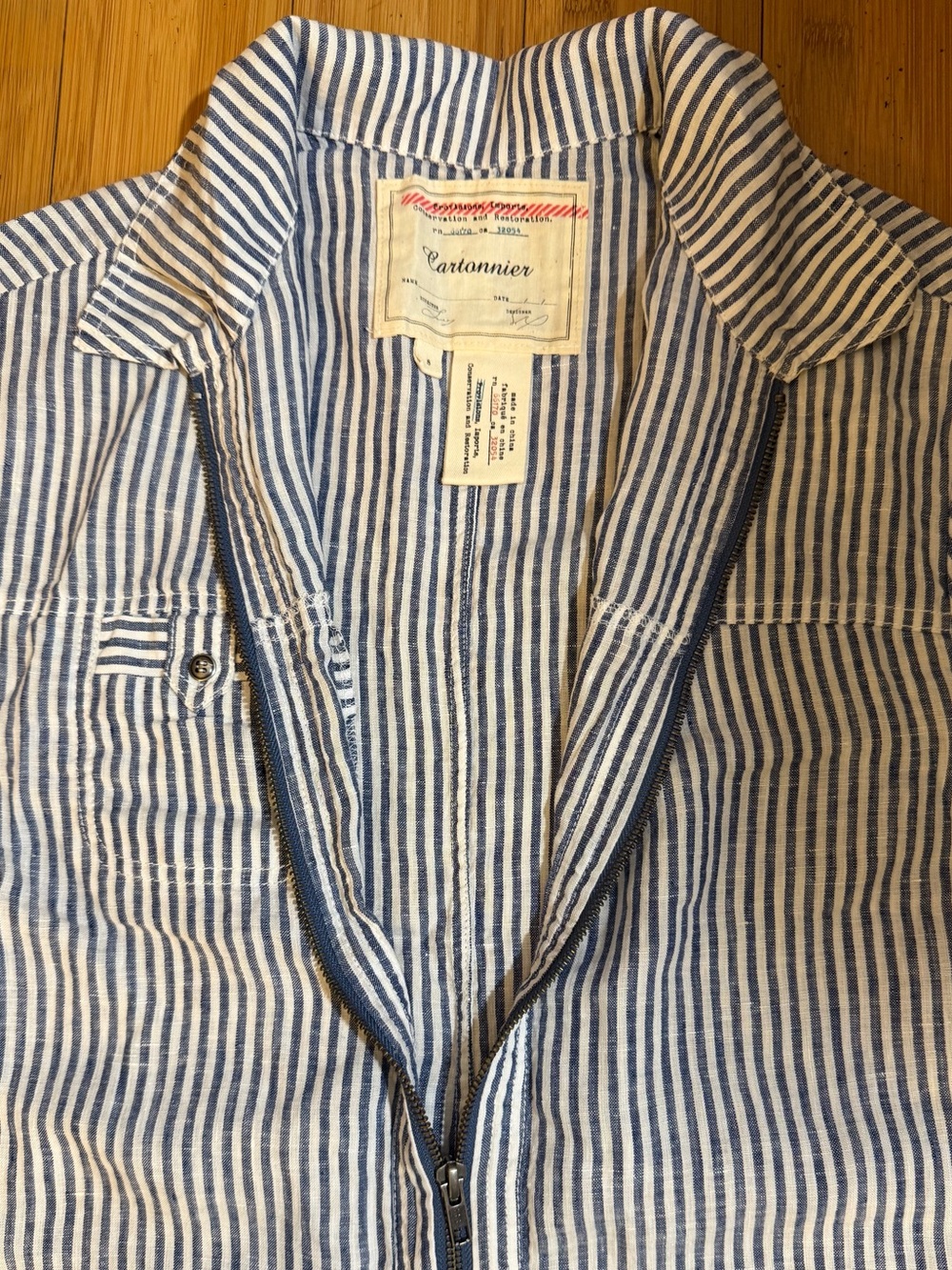 NWOT Anthropologie Cartonnier Linen Railroad Jumpsuit Size S - Picture 4 of 15